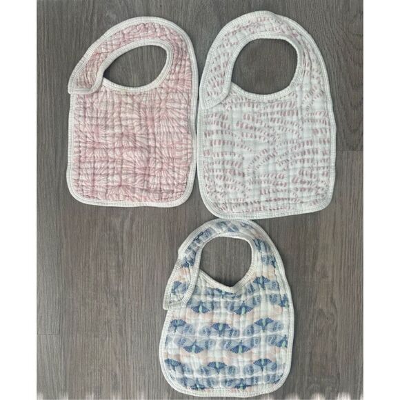 Baby Girl Bib Lot (Aden and Anais, Angel Dear, Bebe au Lait, Carters) - Picture 2 of 4